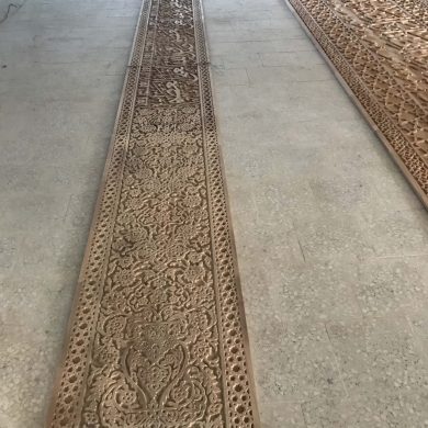 کتیبه چوبی منبت کاری شده سی ان سی
